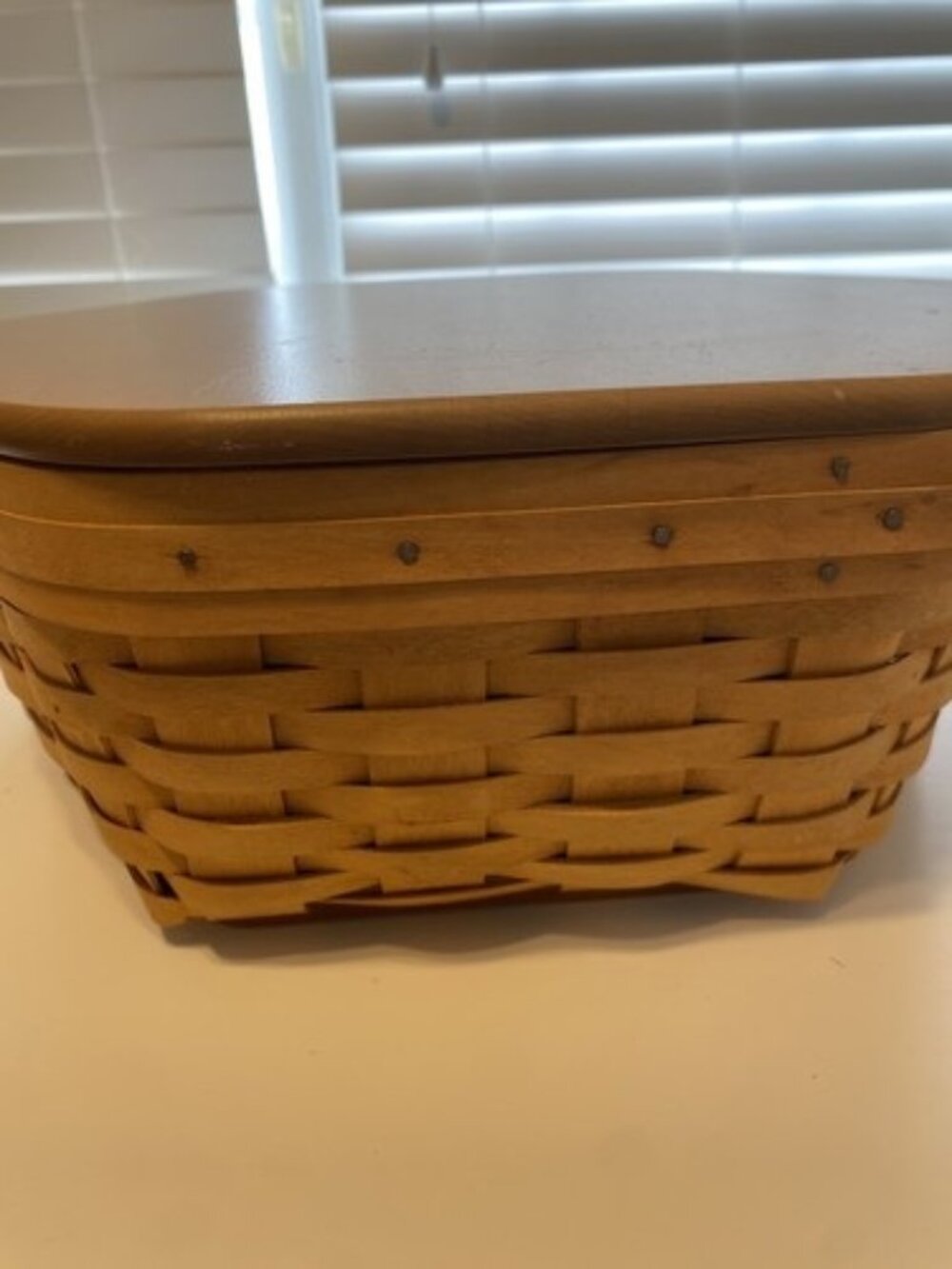 Longaberger Generations Basket Hexagon 5.5” w/Plastic Protector & Lid 2007